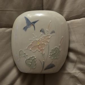 Vintage Otagiri Floral Lite Hand painted Japanese Vase made of white Porcelain